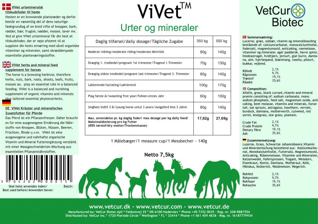 ViVet Urtemineral 5kg – Hest - Billede 2